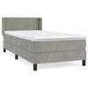 Lit avec sommier et matelas - Maison Exclusive - 90x190 cm - Velours gris clair - Tête de lit réglable