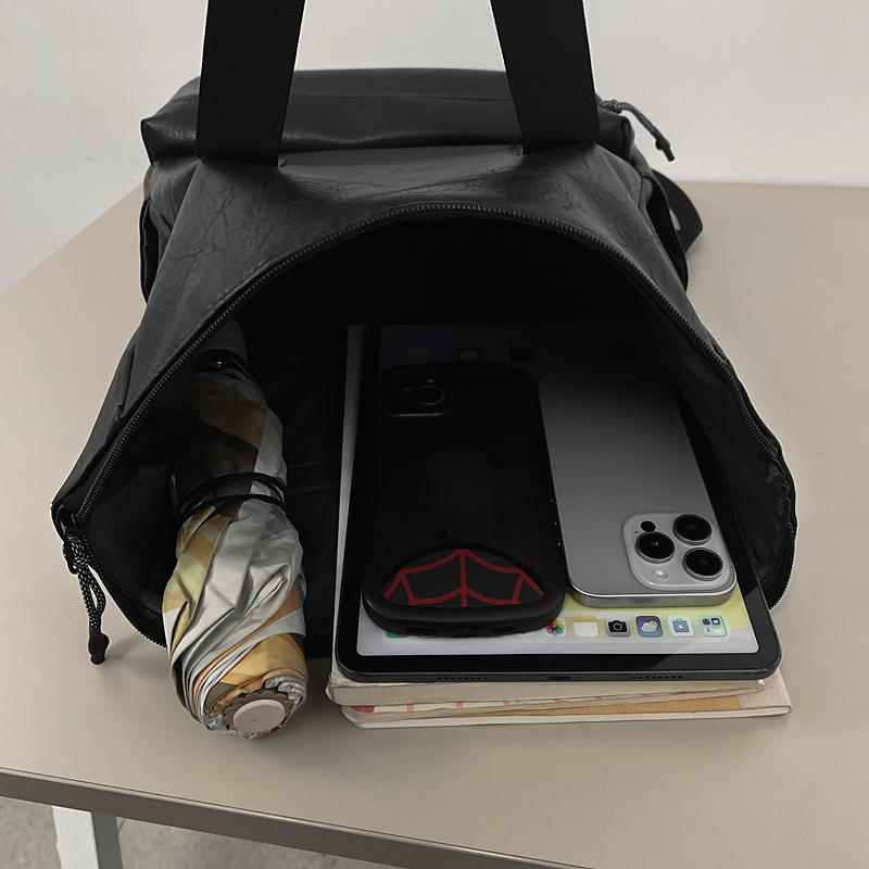 PU Backpack Men's Laptop Backpack Student Travel Commuter Bag