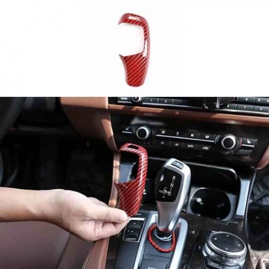 Car Central Console Series GT Gear Shift Knob Cover For BMW 3 4 Red Carbon Fiber