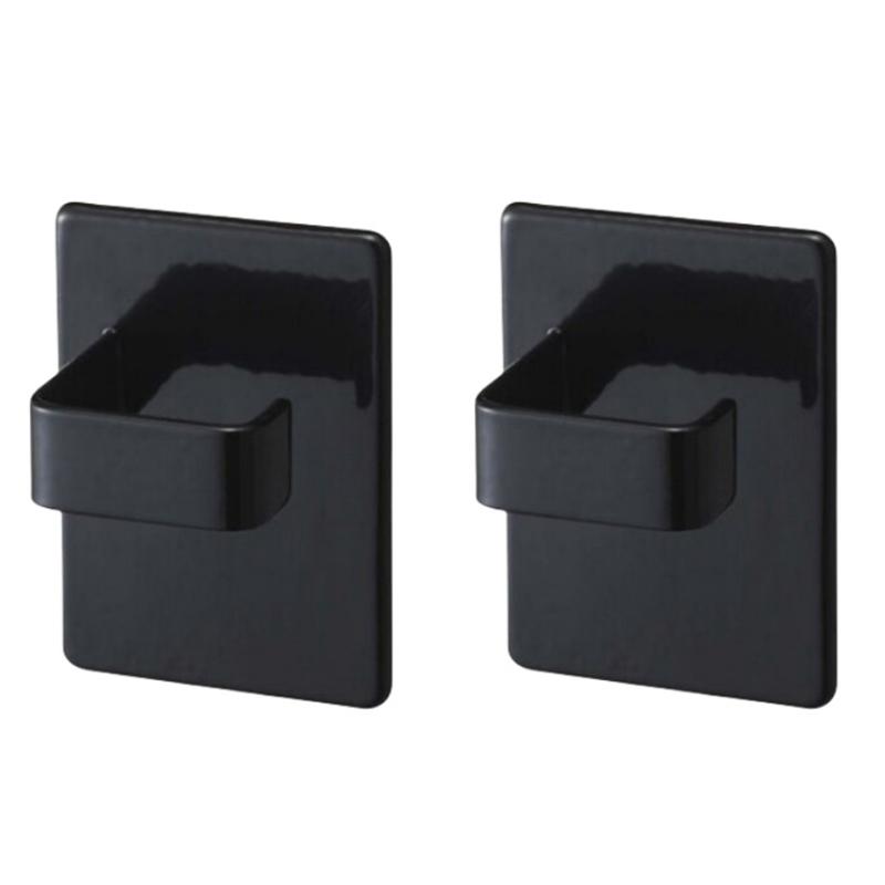 

2шт магнитные крючки прочный дизайн многофункциональный экономящий место холодильник хранения магнит боковой крючок для бутылок с распылителем домой 7x5x3.5cm чёрный