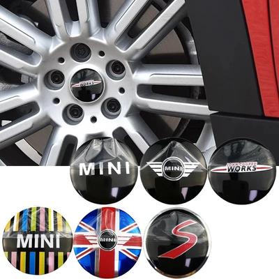 4pcs Car Decals Wheel Hub Center Stickers for Mini Cooper JCW R57 R58 R60 R50 R52 R53 R56 CLUBMAN COUNTRYMAN Logo Accessories