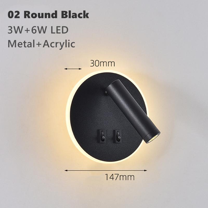 

3 Вт 6 Вт светодиодный настенный светильник с подсветкой, вращающийся, регулируемый, прожектор, лампа с подсветкой, с выключателем, для спальни, прикроватная тумбочка, кабинет, бра для чтения Cool White(5500-7000K)