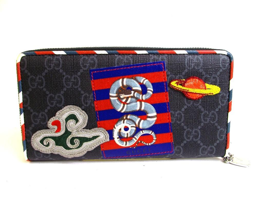 Authentische GUCCI GG-beschichtetes Canvas Schwarzes Leder Rundum-Reißverschluss-Portemonnaie #b285 Vom Verkäufer überholt