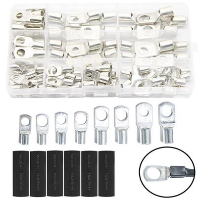 240Pcs Cabo Lugs Bateria Cobre Anel Crimp Terminais Conectores de Fio Elétrico