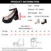 2024 Bowtie Ankle Strap Pumps for Women Balck White High Heel Platform Mary Janes Woman Square Heel Patent Leather Party Shoes