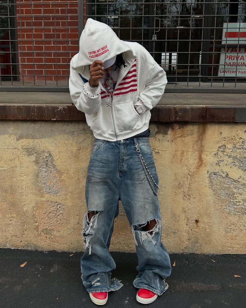 Unisex Mikina s kapucí a vyšívanou nášivkou s písmenem - Streetwear Hoodie