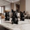 3pcs Animal Crafts French Bulldog Statue Decorations Dog Ornaments  Desktop Decoration