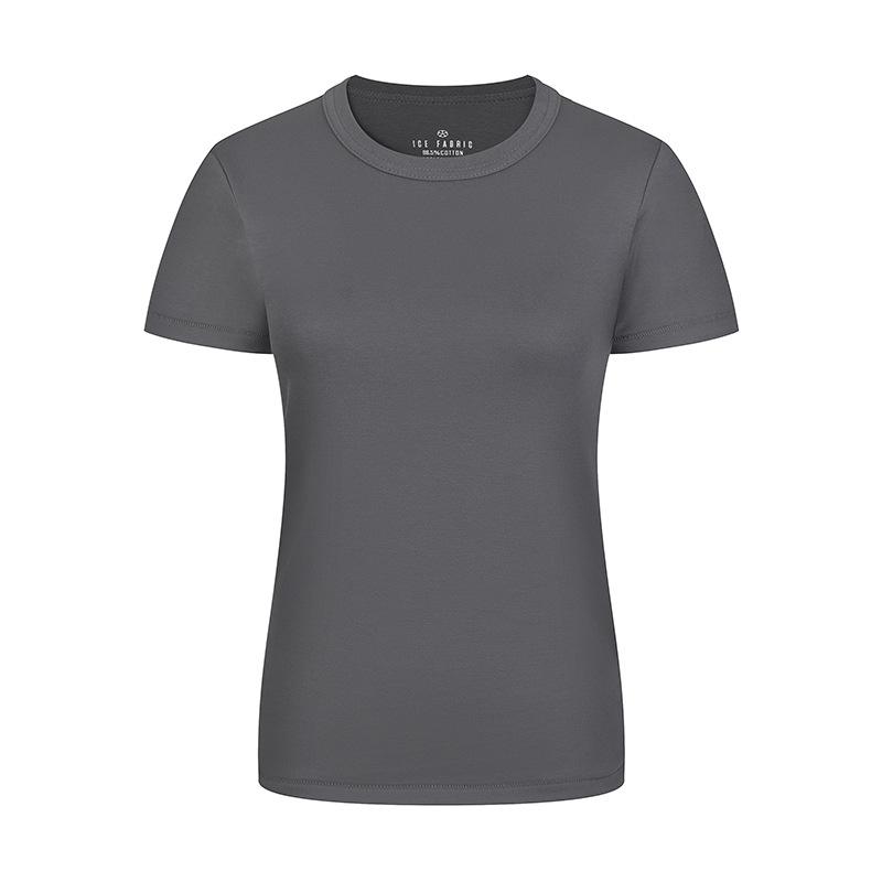 Reines Baumwoll-Kurzarm-T-Shirt für Damen Neues Lässiges Taillenbetontes Halbarm-Damen