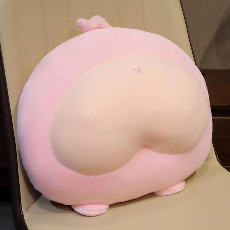 Cute Peach Bottom Plush Toy Chair Cushion Soft Fluffy Stuffed Animal Pillow