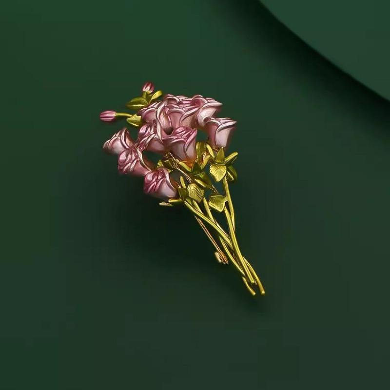 Rose Cluster Brooch, High-end Women's Exquisite and Versatile Brooch, Elegant and Refined Brooch