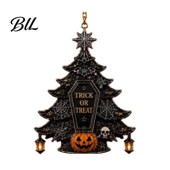 Skeleton Wall Decor for Home Halloween Tree Acrylic Hanging Ornament, Pumpkin Ghost Skull Seasonal Durable Event Decorations Decor, Spooky Pendant