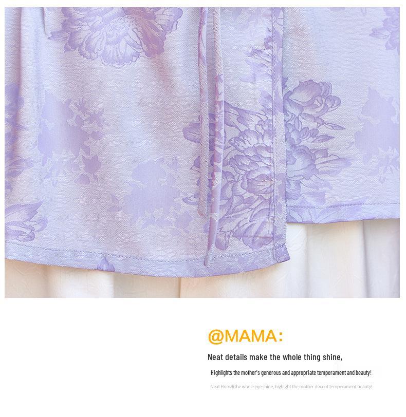 Elegant Summer 2026 Three-Quarter Sleeve T-shirt for Middle-Aged and Elderly Women