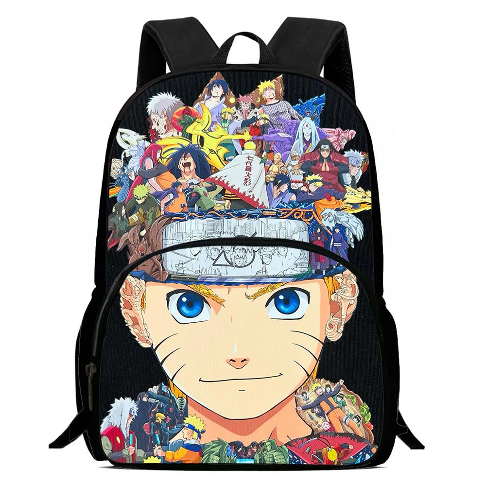 NARUTO Anime Kids Backpack Adjustable Shoulder Strap Front Pocket Lightweight Durable School Backpack For Boys Girls Age 6-10