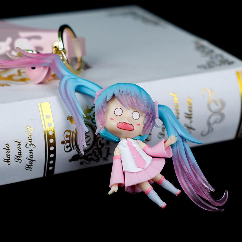 11CM Hatsune Miku Anime Figur Ängstliches Gesicht Kreative Dekoration Anhänger Süßes Mädchen Tasche Anhänger PVC Cartoon Modell Spielzeug Geschenk