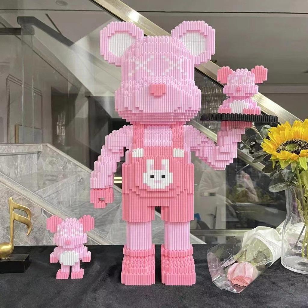 Compatible LEGO Violent Bear Educational Building Blocks - Children's Micro-Particle Assembling Toy Gift