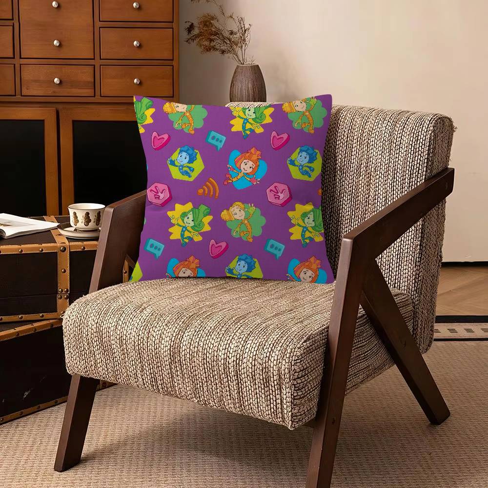 Cartoon TThe FFixies Decorative Polyester Throw Pillow Cover Square Suitable for Home Office Coffee Shop Decor