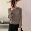 Lekasha Women's Loose Fit Wool Cardigan - Round Neck Long Sleeve Knitwear Pullover