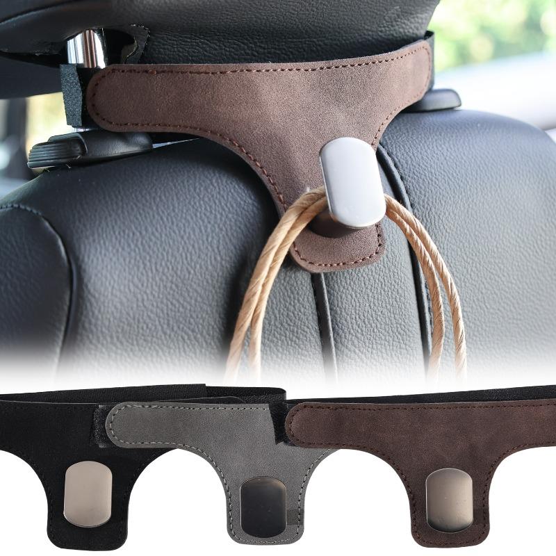 Pu Leather Seat Back Hook for Sports Car Seats Organizer Car Interior Hook Back Seat Storage Hanger Organizer for Handbag Purse