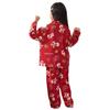2026 Year of the Rooster Red Girls' Korean Style Cotton Pajamas - Parent-Child Long Sleeve Winter Homewear