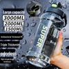 Free Shipping: 2000ml Men's Sports Water Bottle - Large Capacity, Portable, High Temperature Resistant, Ideal for Fitness and Outdoor Activities.
