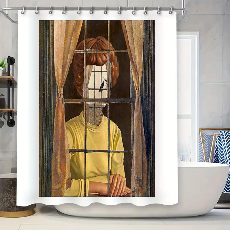 

Vintage Waterfall Shower Curtain Farmhouse Blue Nature Scenic Bathroom Decor Rustic Waterproof Fabric Washable Liner 90x180cm