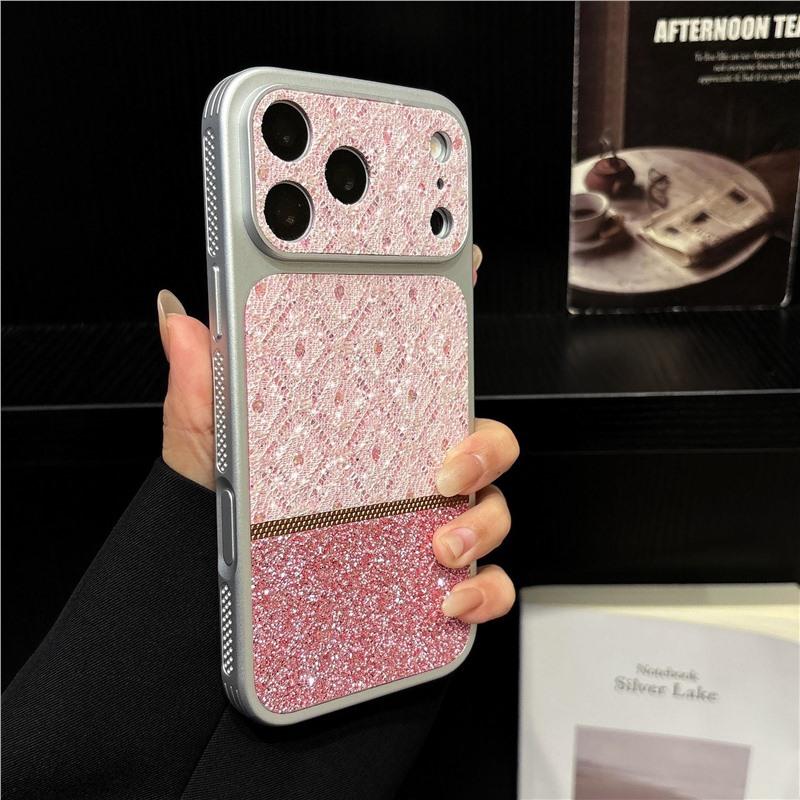 Applicable to Apple 17promax mobile phone case ins wind crushing diamond diamond glitter frame iPhone16/15 anti-drop hard case