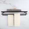 SUS 304 Stainless Steel Towel Rack Practical Double Bars Towel Shelf Household Bathroom Wall Mount Holder