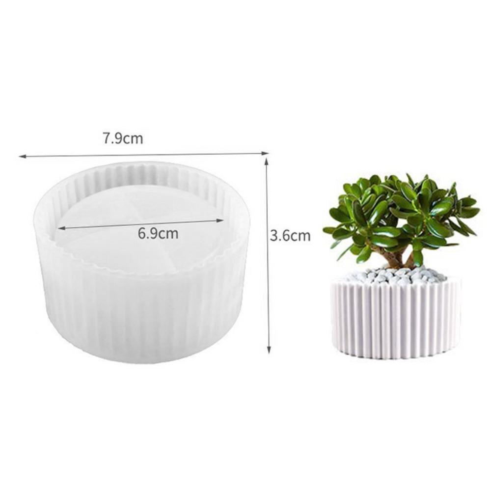 

New Round Shape Silicone Mold Striped Pattern Multi-functional Storage Boxes Mold DIY Vases Mold Candle Making светло-серый