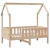 Kids House Bed Solid Pine Wood 70 X 140 Cm