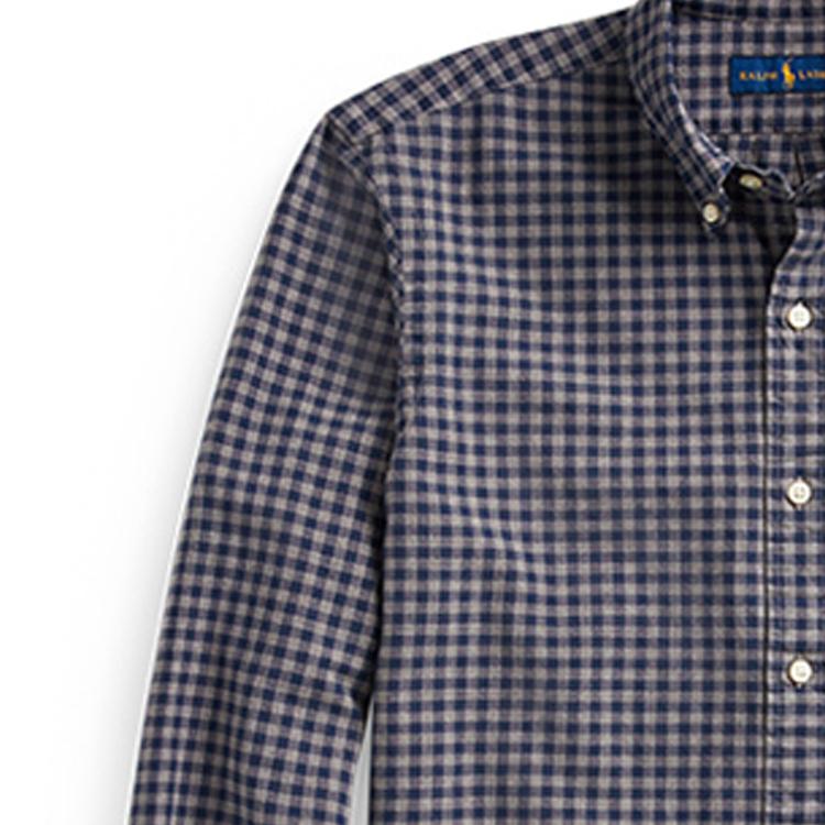 Polo Ralph Lauren Plaid Point Collar Long Sleeve Single Breasted Shirt Men Shirts Blue MNPOWOV16821254-400