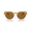 Burberry Temple Letter Acetyl Round Frame Sunglasses Men's Yellow