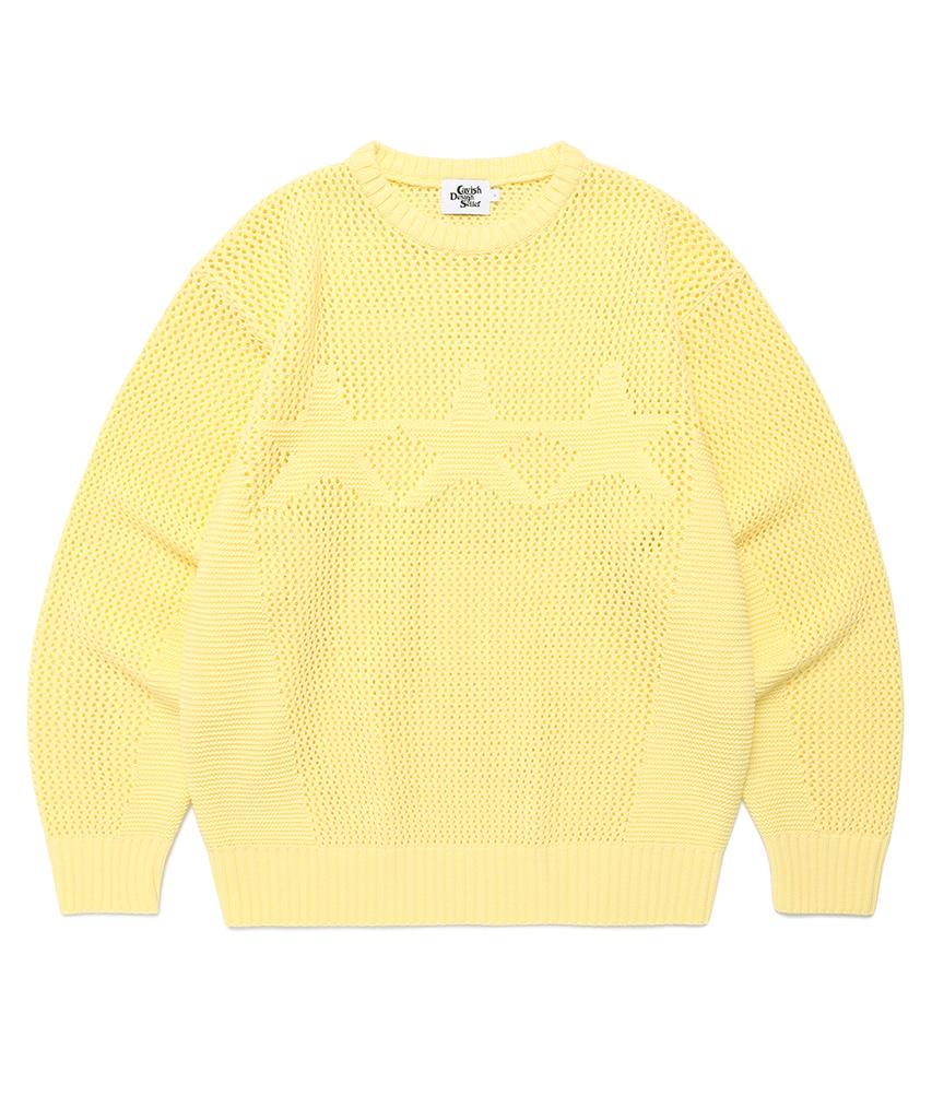 CAVISH Mesh Star Knit Sweater Yellow(Cv2Fsuk601A)