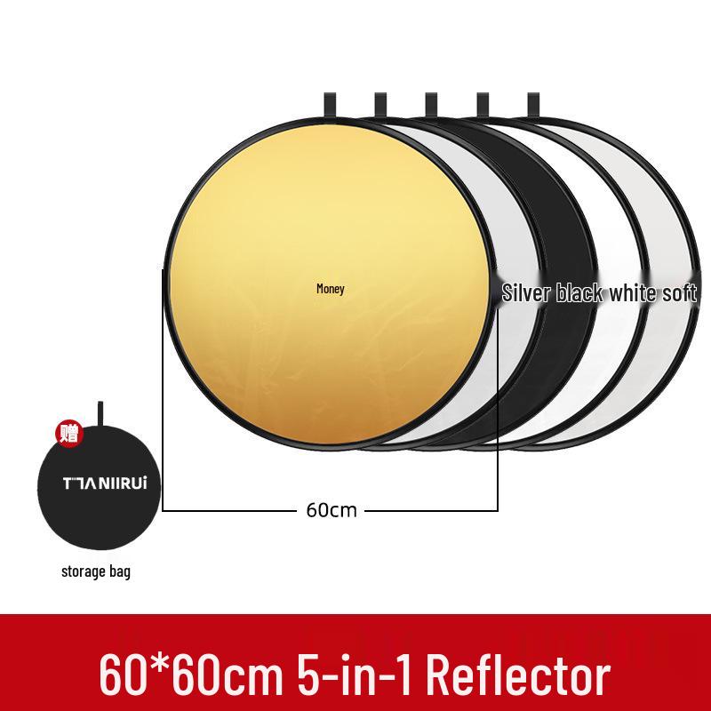 Foldable 5-in-1 Photography Reflector for Studio & Portrait Lighting