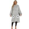 Par Roliga Tecknade Haj Pyjamas Hoodie Morgonrock Lös Ledig Varm Hemmakläder