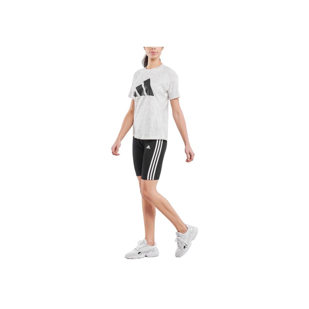 adidas Logo Print Striped Casual Shorts Women Bottoms Black GR3866