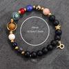 Cosmic Galaxy Solar System Bracelet for Women Men Stone Beads 12 Constellations Adjustable Bangle Jewelry Gifts