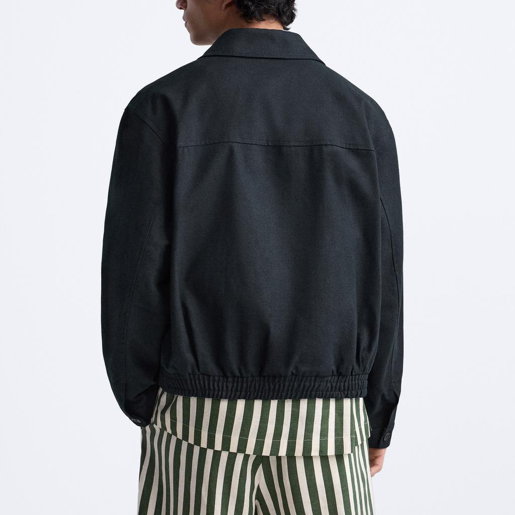 Zara Solid Color Casual Zip Long Sleeve Jacket Men jackets Ocean-Blue 0706512-401