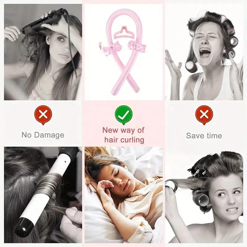 Best Selling Z-Part Hair Comb Sponge Sleep Cap Heatless Hair Curler LED Temperature Display Set for Overnight Curls Home DIY