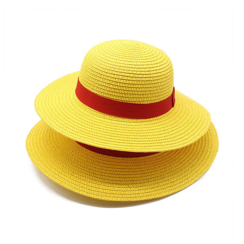 Cartoon Little Yellow Hat Animation Cospiay Straw Hat Summer Shade Beach Hat Parent-Child Performance Dress-Up