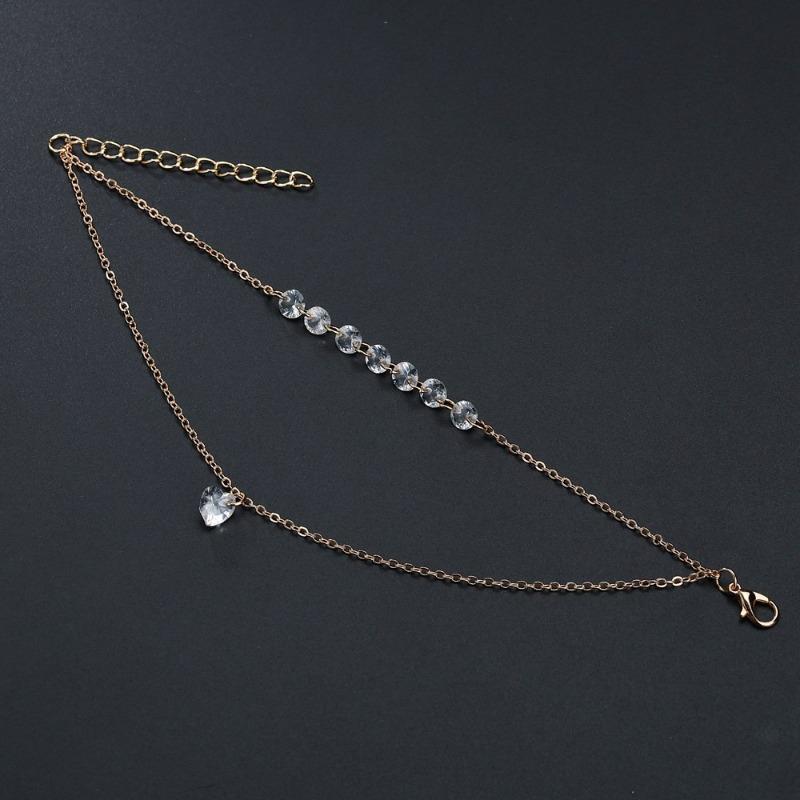 Personality Double Love Rhinestone Bracelet Crystal Sweet Fashion Wild Bracelet Women's Jewelry Bracelet Femme Acier Nurse