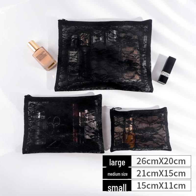 Korean Mini Mesh Travel Cosmetic Bag Set - Cute, Portable, Simple Storage Solution