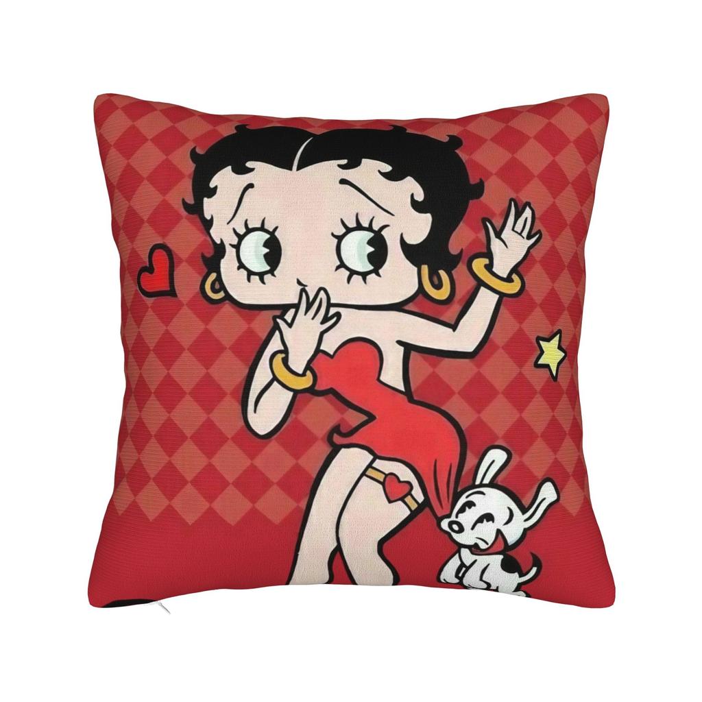 Cute Cartoon Girl BBetty Boops Square Pillow Cases Cushion Covers Creative Zippered Decor Pillowcover for Home xcm