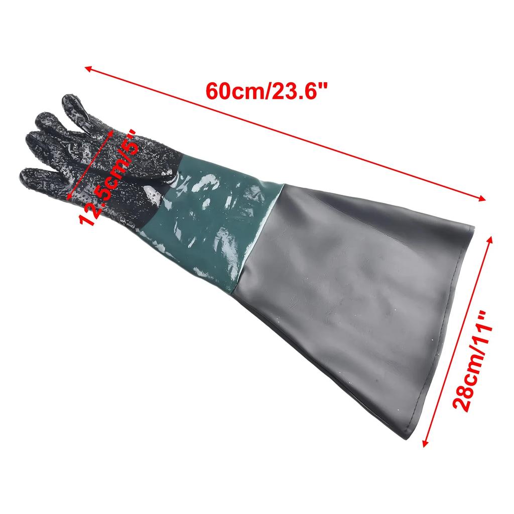 Brand New New Sandblasting Gloves Gloves 60cm Very Convenient 60*30cm Accessories PVC + Cotton Stitching 1 Pair