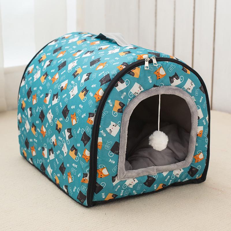 Cozy Winter Cat Tent: Enclosed, Removable, Washable Pet House for Year-Round Comfort