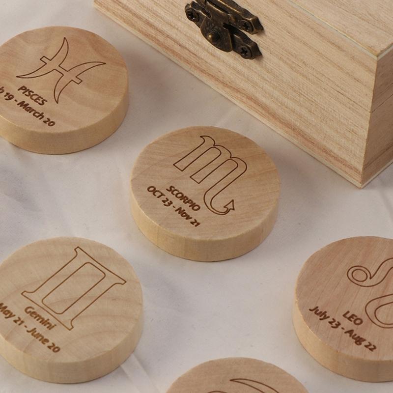 Hexendekoration Hexen Heimdeko-Kits Meditation Holz Runen Heilkristallsteine Set Hexenrune Rune Holzrunensteine Set