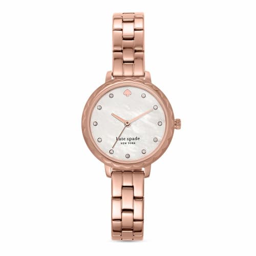 Kate Spade New York Women's Morningside Stainless Steel Scallop Ring Quartz Watch, One Size, Rose Gold Mini.