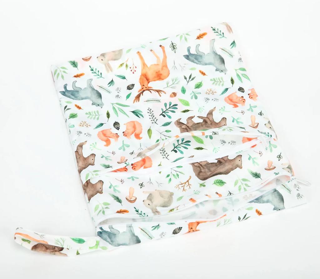 [Sigzagor]Wet Dry Bag With Two Zippered For Baby Diapers Nappies Waterproof Reusable 36cmx29cm