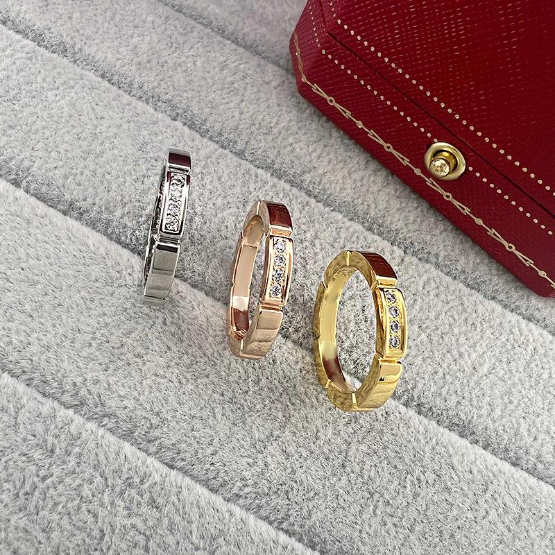 2025 Dreifarbiger Diamantbesetzter Minimalistischer Panther-Paar-Unisex-Ring