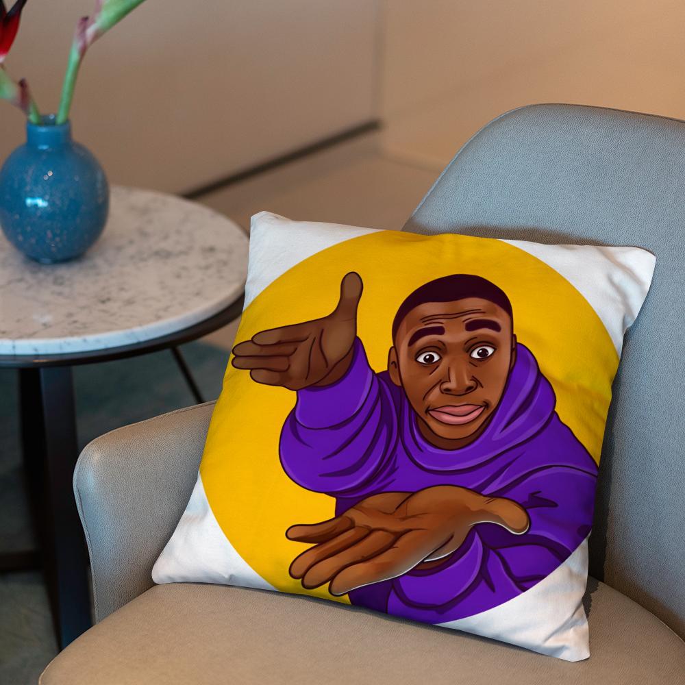 Khaby Lame Helpless brother Cushion Cover 2-in-1 Reversible Plush Pillow Cover | Car/Sofa/Bed | Perfect Gift