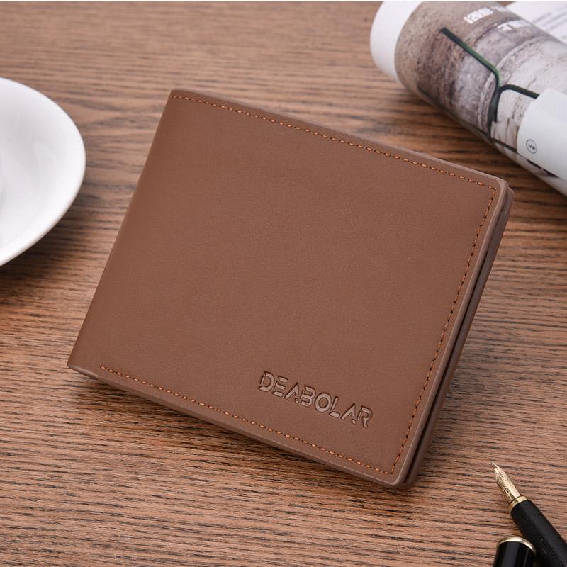 Kurzes Herrenportemonnaie Klassischer Taschen-Po-Halter, Kleines Herrenportemonnaie Hochwertiger PU-Leder-Kartenhalter, Mattes Leder-Herrenportemonnaie